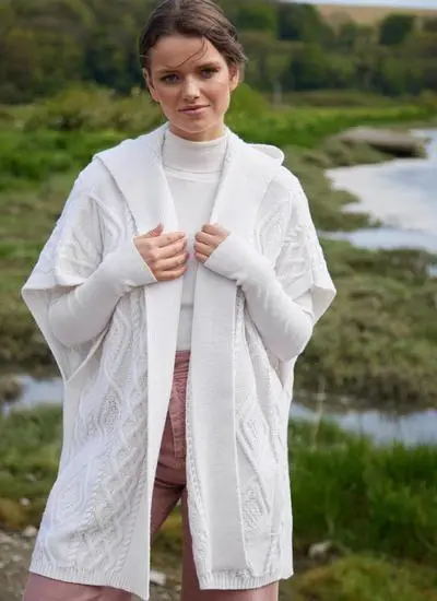 Caragh Hooded Aran Poncho